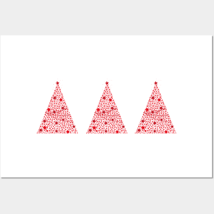 Made of shining red stars elegant Christmas tree Posters and Art